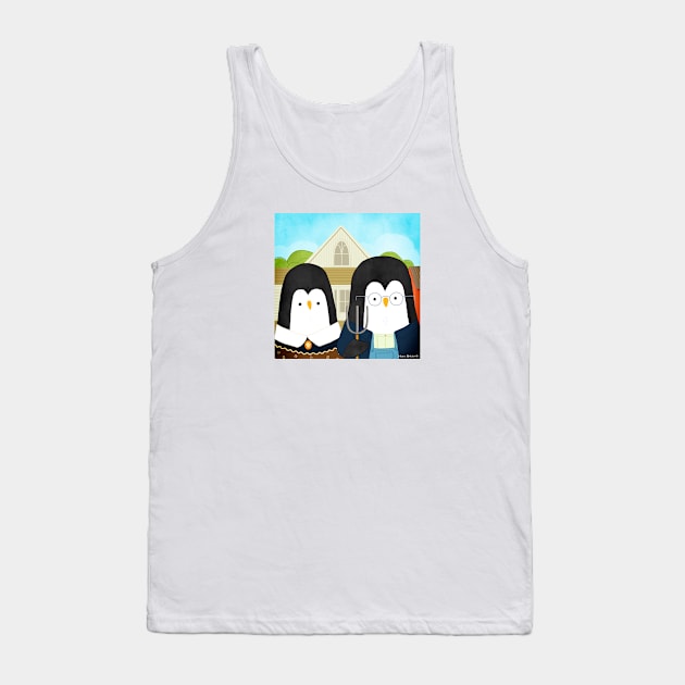 American Goth Penguins Art Series Tank Top by thepenguinsfamily